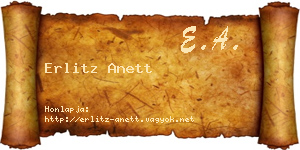Erlitz Anett névjegykártya